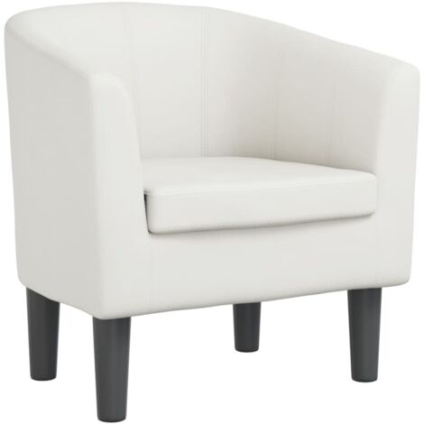 vidaXL Fauteuil blanc similicuir