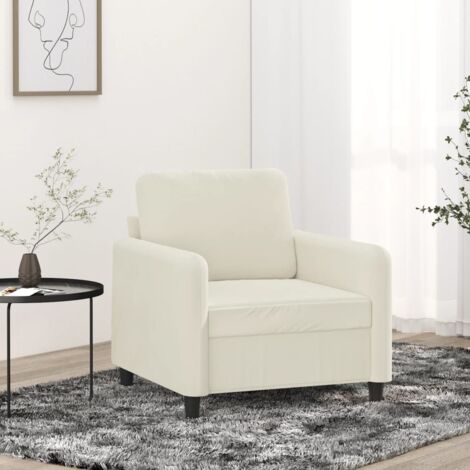 Vidaxl – Fauteuil crème en velours 60 cm – Confort optimal avec accoudoirs rembourrés – Capacité de charge 110 kg – Dimensions 78x77x80 cm