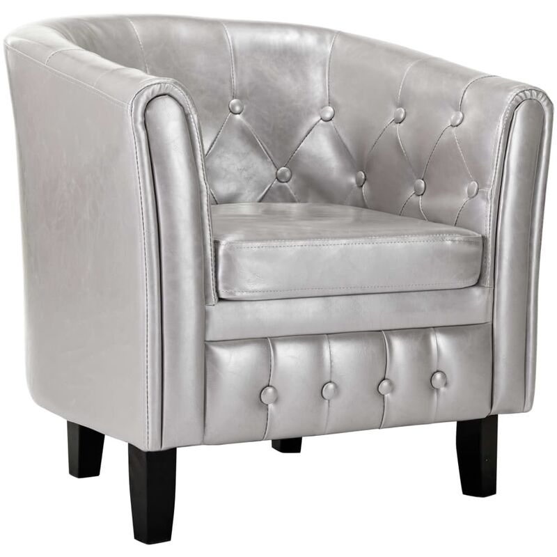 Fauteuil Similicuir Argenté
