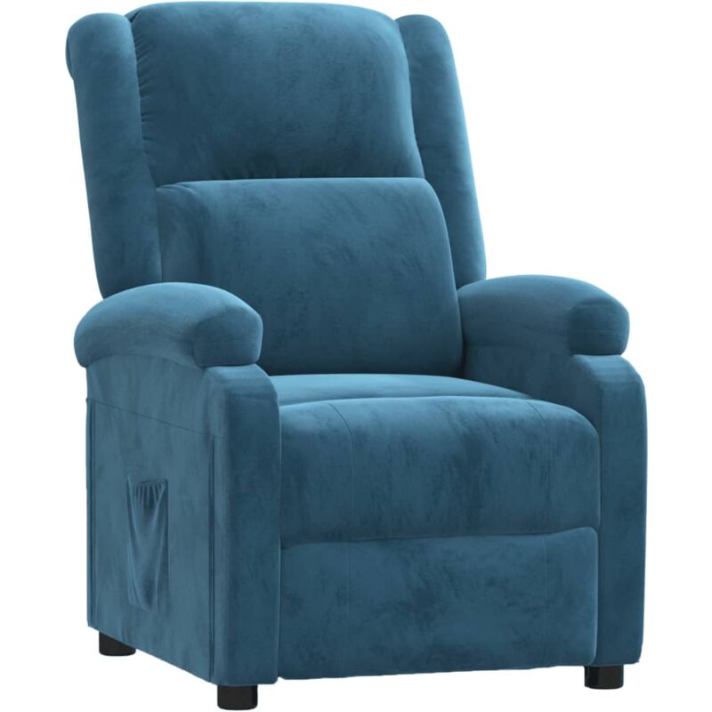Vidaxl - Fauteuil inclinable bleu velours