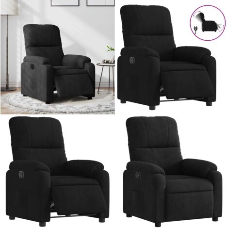 vidaXL Fauteuil inclinable électrique noir tissu microfibre