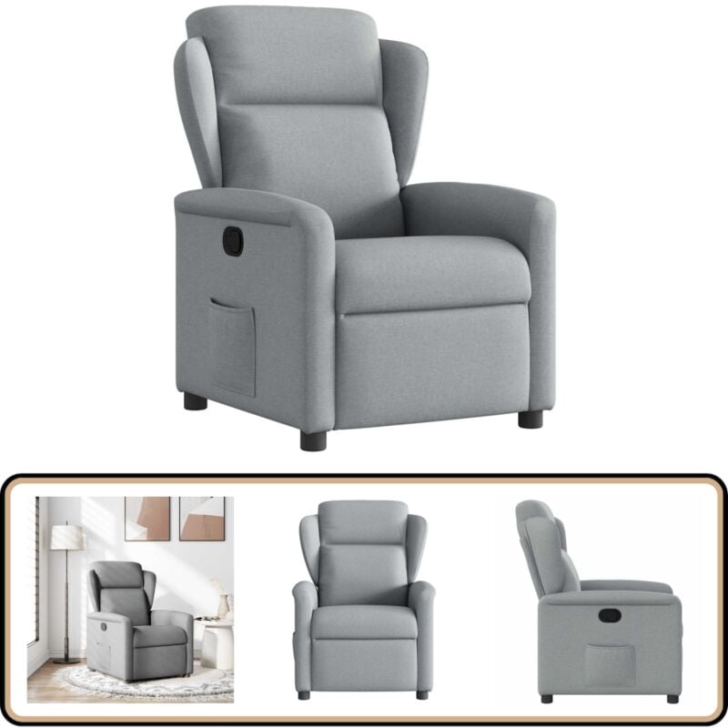 Vidaxl - Fauteuil inclinable Gris clair Tissu