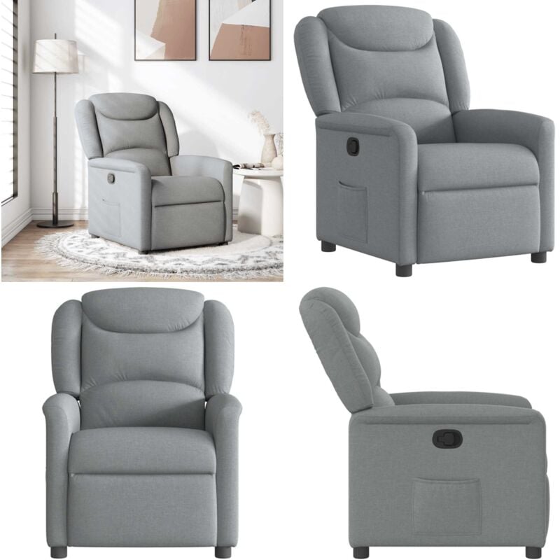 Vidaxl - Fauteuil inclinable Gris clair Tissu