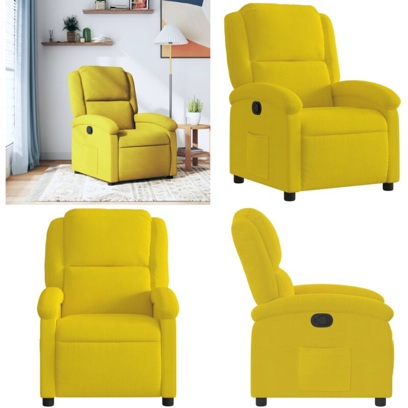 Vidaxl - Fauteuil inclinable jaune velours