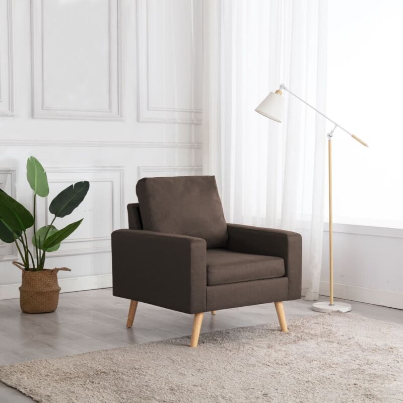 vidaXL Fauteuil tissu marron