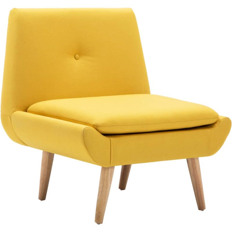 Fauteuil sans accoudoirs jaune tissu