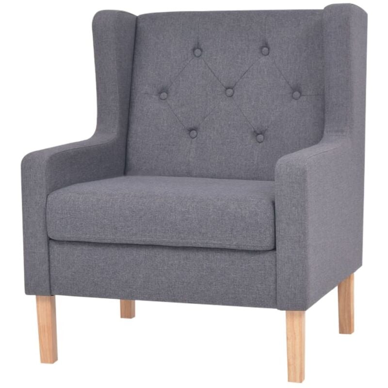 Fauteuil gris tissu Vidaxl