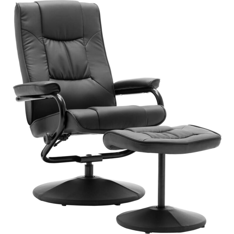 Fauteuil TV avec Repose-pied Similicuir Gris