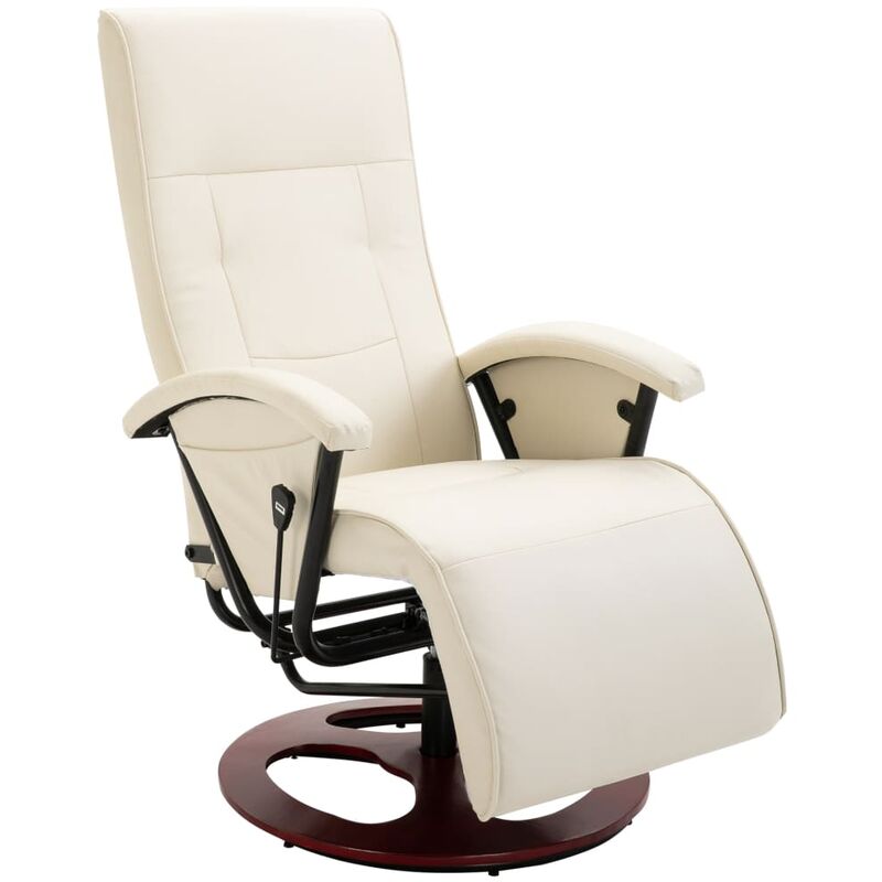 Fauteuil TV Pivotant Similicuir Crème