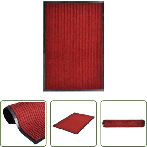 vidaXL Felpudo anti humedad -  Felpudo rojo 117x220 cm PVC