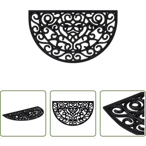 vidaXL Felpudo de puerta -  Felpudo semicircular de goma 45x75 cm