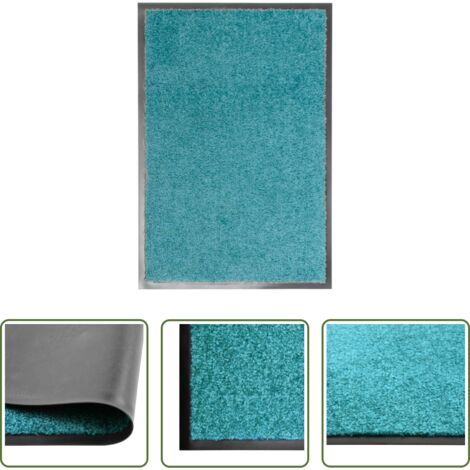 vidaXL Felpudo exterior -  Felpudo lavable azul cian 40x60 cm
