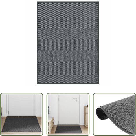 vidaXL Felpudo para puerta -  Felpudo antracita 90x120 cm
