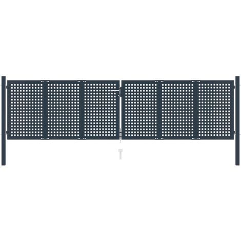 vidaXL Fence Gate Anthracite 404x175 cm Steel - Anthracite