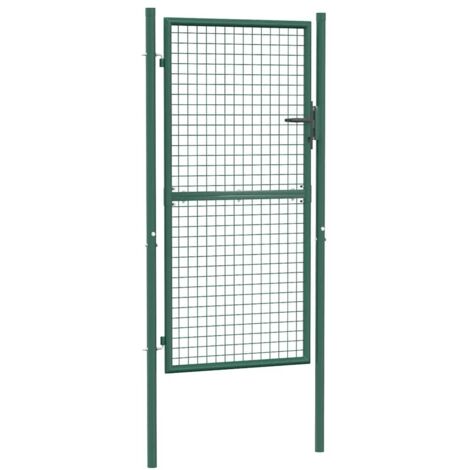 vidaXL Fence Gate Steel 100x175 cm Green