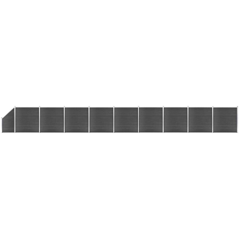 Vidaxl - Fence Panel Set WPC 1657x - Black