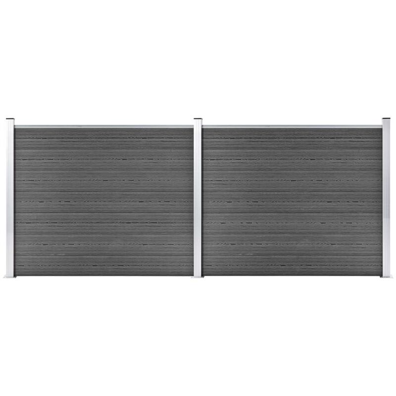 Vidaxl - Fence Panel Set WPC 353x146 cm Black - Black