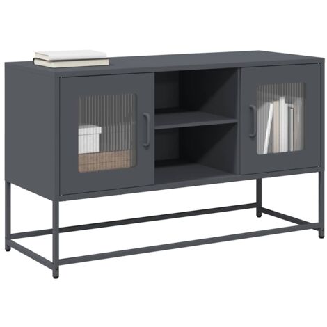 vidaXL Fernsehtisch grau Stahl 100,5x39x60,5 cm