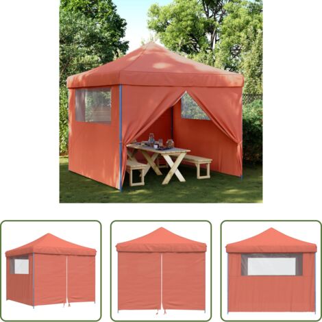 vidaXL Fiesta al aire libre -  Tienda de fiesta plegable Pop-Up 4 paredes laterales terracota