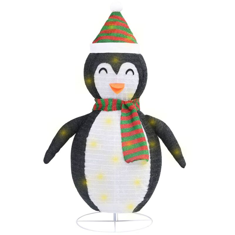 

vidaXL Figura decorativa de pingüino navideña LED tela lujosa 90 cm - Blanco