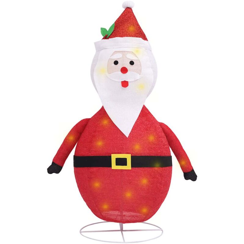 

vidaXL Figura decorativa navideña de Papá Noel LED tela lujosa 60 cm - Rojo