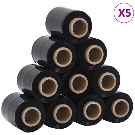 vidaXL Film Estensibili 50 pz Nero 23 μm 10 cm x 150 m