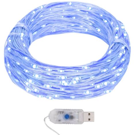 vidaXL Filo di Micro Luci Fatate Sferiche 40m 400 LED Blu 8 Funzioni