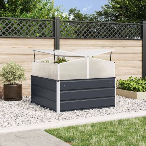 vidaXL Fioriera Antracite 100 x 100 x 77 cm Acciaio zincato
