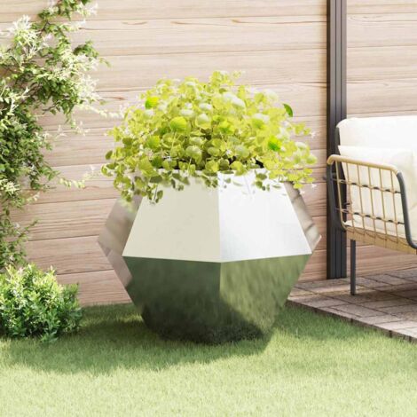 vidaXL Fioriera Argento 100 x 100 x 80 cm Acciaio inossidabile