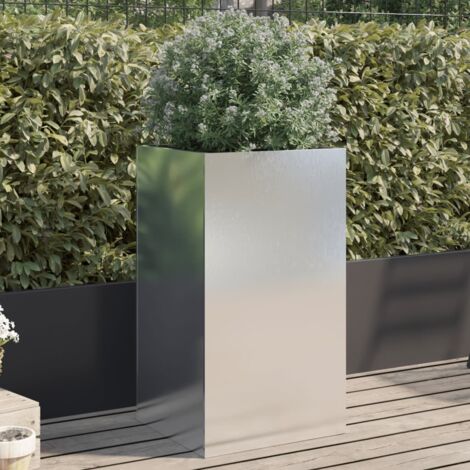 vidaXL Fioriera Argento 42x38x75 cm in Acciaio Inox