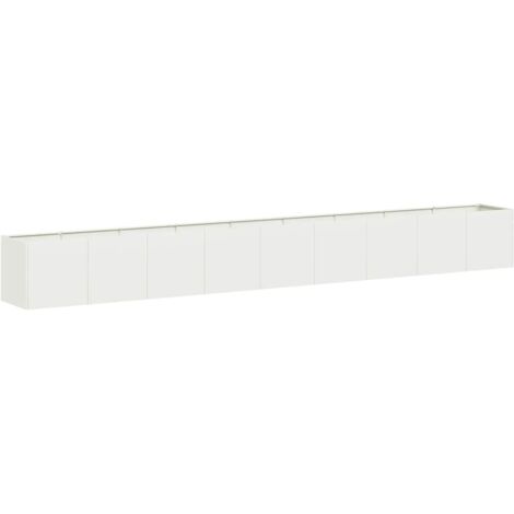 vidaXL Fioriera Bianca 360x40x40 cm in Acciaio Laminato a Freddo