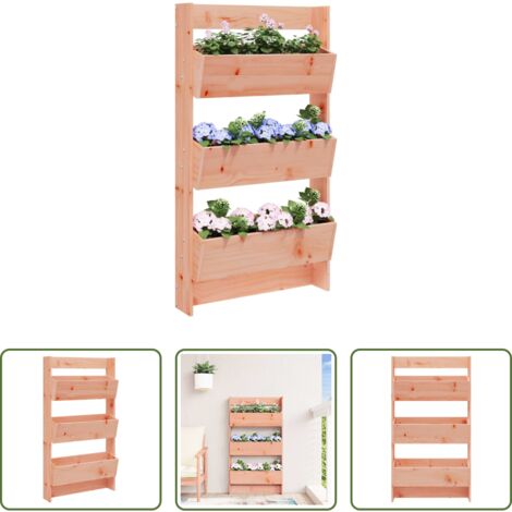 vidaXL Fioriera da balcone -  Fioriera a Muro 3 Ripiani 60x18,5x110cm Legno Massello Douglas