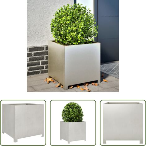 vidaXL Fioriera da balcone -  Fioriera da Giardino 50x50x50 cm in Acciaio Inox