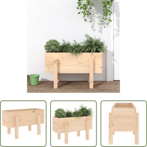 vidaXL Fioriera da balcone -  Fioriera da Giardino 62x30x38 cm in Legno Massello di Pino