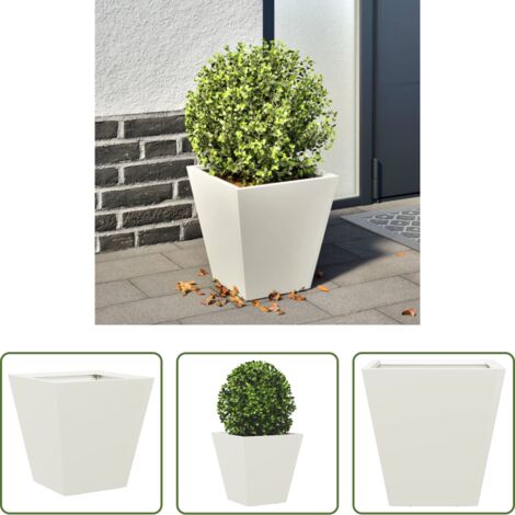 vidaXL Fioriera da balcone -  Fioriera da Giardino Bianca 30x30x30 cm in Acciaio