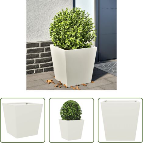 vidaXL Fioriera da balcone -  Fioriera da Giardino Bianca 40x40x40 cm in Acciaio