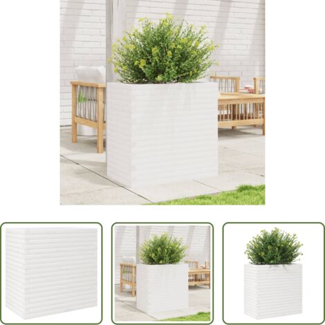 vidaXL Fioriera da balcone -  Fioriera da Giardino Bianca 70x40x68,5cm Legno Massello di Pino