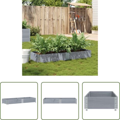 vidaXL Fioriera da balcone -  Fioriera da Giardino Grigia 150x50 cm Legno Massello di Pino