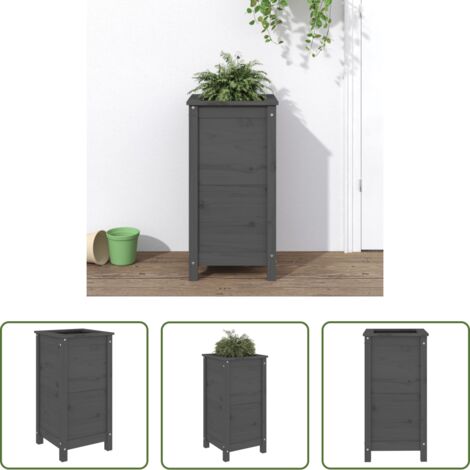 vidaXL Fioriera da balcone -  Fioriera da Giardino Grigia 40x40x78 cm Legno Massello di Pino