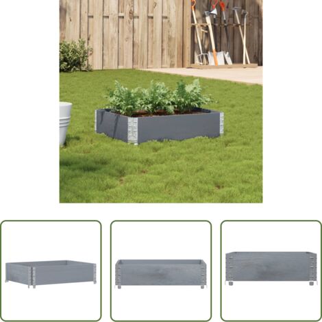 vidaXL Fioriera da balcone -  Fioriera da Giardino Grigia 80x60 cm Legno Massello di Pino