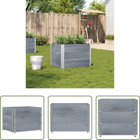 vidaXL Fioriera da balcone -  Fioriera da Giardino Grigia 80x60 cm Legno Massello di Pino
