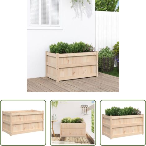 vidaXL Fioriera da esterno -  Fioriera da Giardino 90x50x50 cm in Legno Massello di Pino