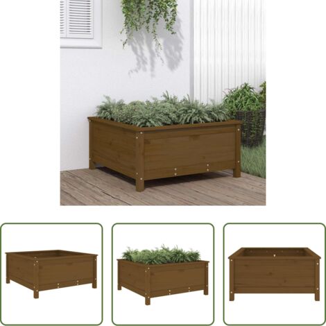vidaXL Fioriera da esterno -  Fioriera da Giardino Ambra 82,5x82,5x39 cm Legno Massello Pino