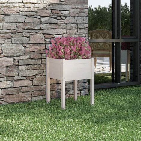 vidaXL Fioriera da Giardino Bianca 50x50x70 cm Legno Massello di Pino