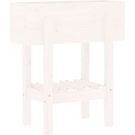 vidaXL Fioriera da Giardino Bianca 62x30x69 cm Legno Massello di Pino