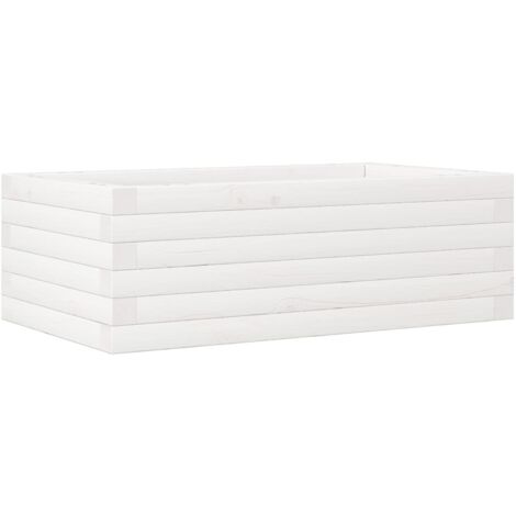 vidaXL Fioriera da Giardino Bianca 70x40x23 cm Legno Massello di Pino
