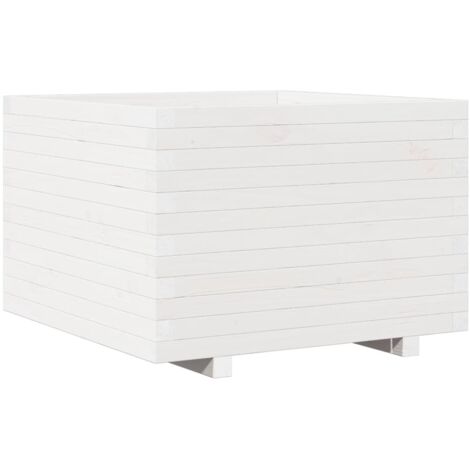 vidaXL Fioriera da Giardino Bianca 70x70x49,5cm Legno Massello di Pino