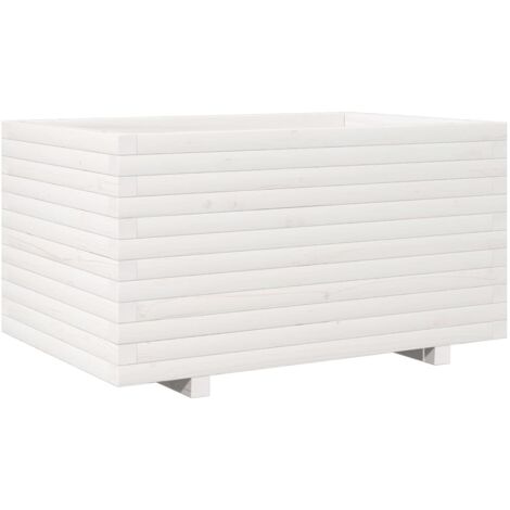 vidaXL Fioriera da Giardino Bianca 90x60x49,5cm Legno Massello di Pino