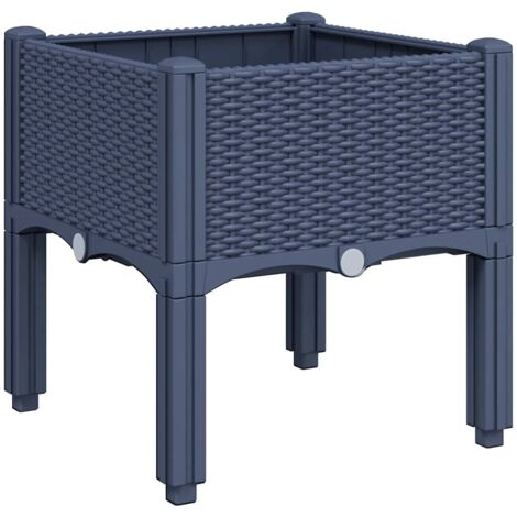 vidaXL Fioriera da Giardino con Gambe Grigio Blu 40x40x42 cm in PP