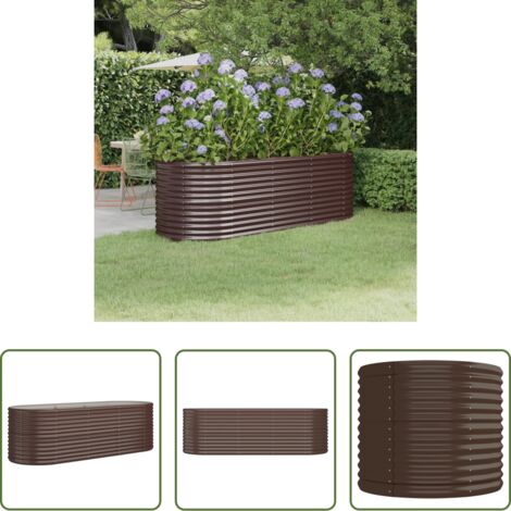 vidaXL Fioriera da giardino -  Letto Giardino Acciaio Zincato 224x80x68cm Marrone